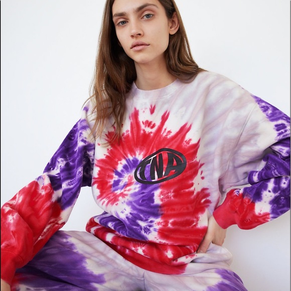 NEW TNA Cozy Fleece Mega tie-dye crew Sweater ⭐️⭐️⭐️⭐️ - Picture 10 of 13